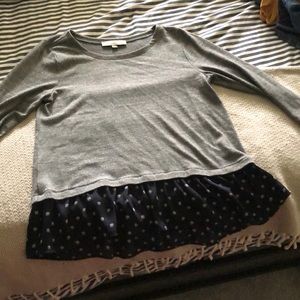 Loft gray quarter sleeve